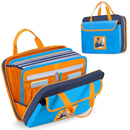 Zipper Document Bag for Boys and Girls, Baby Portfolio Organizer Case - color: Blue