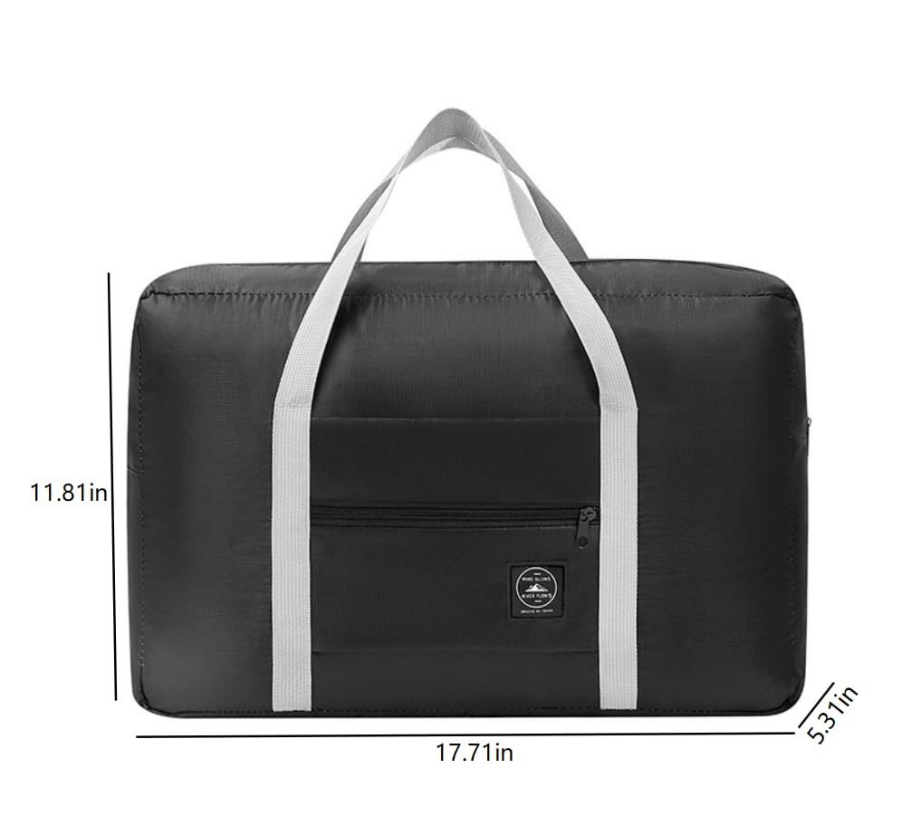 1pcs Foldable Travel Duffel Bag, Lightweight Waterproof Carry,Black - color: Black