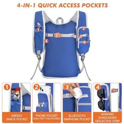 Seektop Small Hiking Backpack Expandable 12L-15L - color: Navy Blue