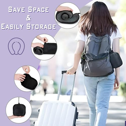 Travel Neck Pillow,Neck Pillow for Sleeping Travel,Airplane, Car, Office - color: Grey
