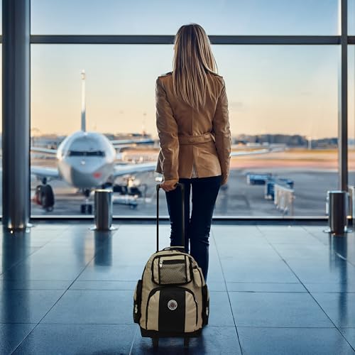 World Traveler Transworld 22-Inch Carry-On Rolling Backpack - Khaki - color: Khaki