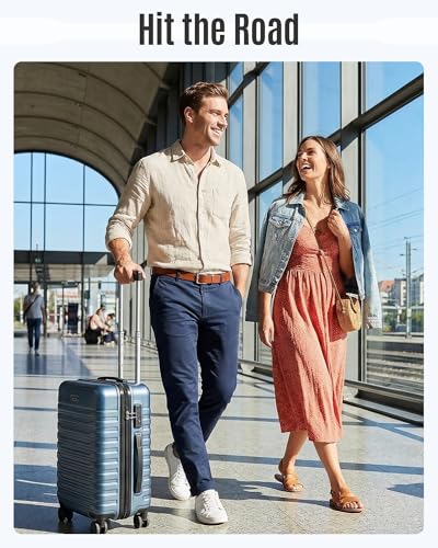 LIGHT FLIGHT Expandable 20" Carry On Luggage 22x14x9, TSA Lock, Gray - color: Gray