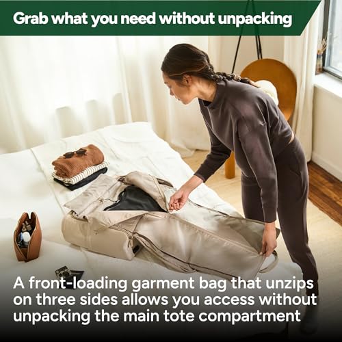 Halfday Convertible Garment Tote, 2-in-1 Travel & Garment Bag, Stone - color: Stone