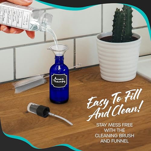 Nevlers 1 Oz Blue Glass Spray Bottles for Cleaning & Refreshment 24 Pack - color: Blue