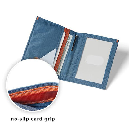 Allett Hybrid Card Wallet, RFID Blocking Slim Bifold (Nylon, Indigo Blue) - color: Indigo Blue, style: Nylon