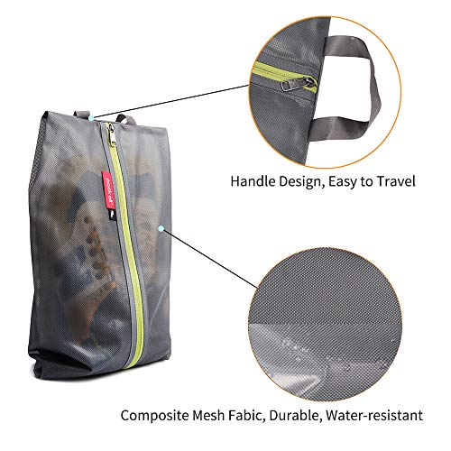 pack all Shoe Bag for Travel, Water-Resistant Shoe Pouch for Sports - color: Grey, style: 1 Pack