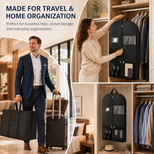 43Inch Garment Bags for Hanging Clothes, Suit Bags for Closet Storage 1Pack