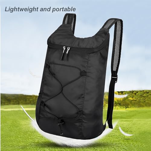 levayhill 16L Foldable Hiking Backpack,Small Packable Daypack,Black - color: Black