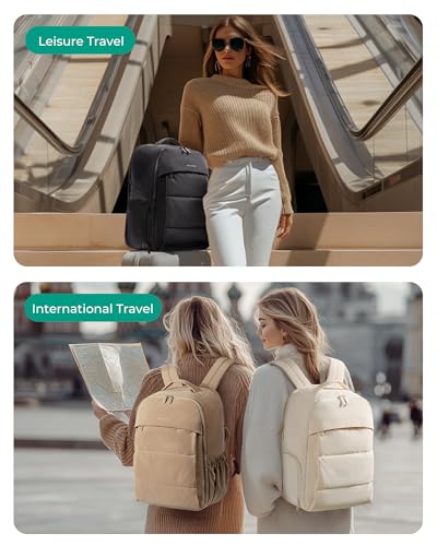 BAGSMART Travel Backpack for Women, Gym Backpack with Shoe Compartment - color: Black