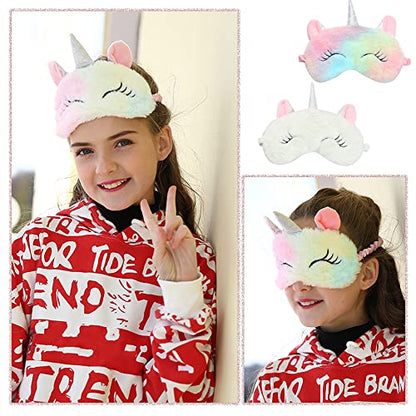 2 Pcs Cute Sleep Mask Cute Animal Sleep Mask Soft Plush Blindfold Eye Covers for Women Girls Kids - color: Style4