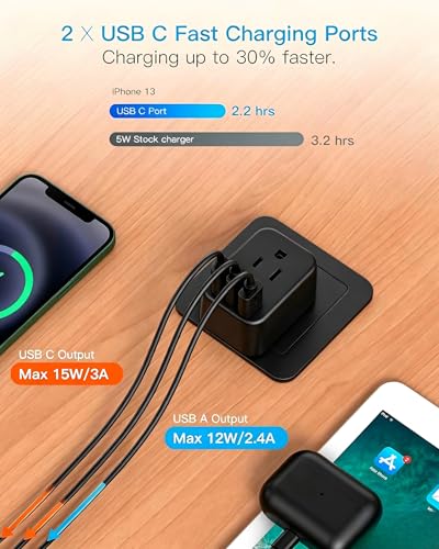 Black European Travel Plug Adapter, US to Europe, Type C Power Adapter - style: Type C - Most of Europe(Black)