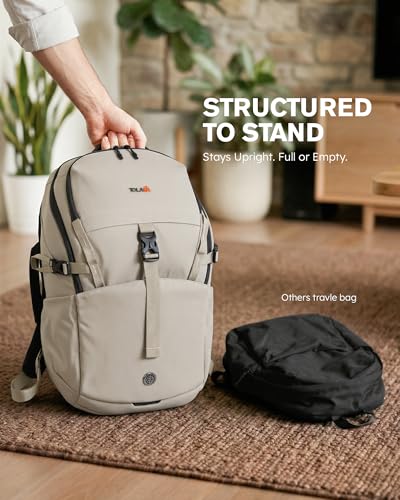 Tolaccea 30L Travel Backpack 15.6" Laptop Carry On Daypack for Work College - color: Kavir White