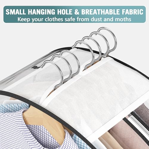 Liuoud Clear Garment Bags for Hanging Clothes 10” Gusseted, 4 Pack, 40”&60” - color: Clear, size: 40+60 inch