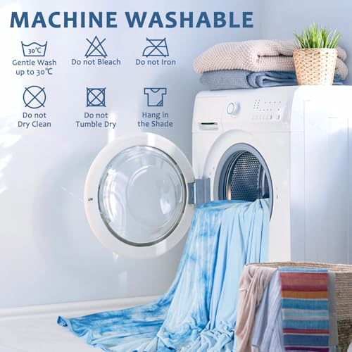 Marchpower Arc-Chill Cooling Blanket for Hot Sleepers King Tie-Dye Blue - color: Tie-dye Blue, size: King 90" X 108"