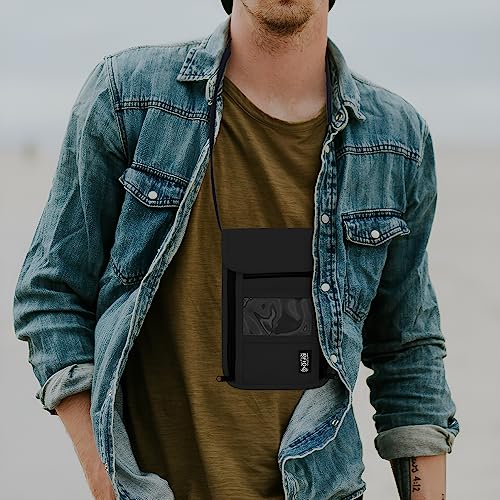 Travel Neck Wallet with RFID Blocking - color: PVC Black