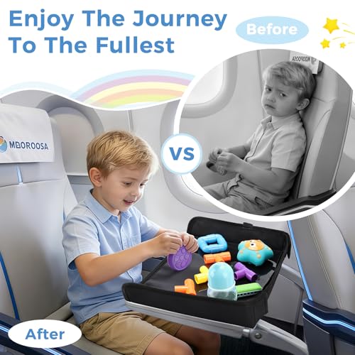 COOLBEBE Airplane Tray Table Cover, Foldable Travel Tray Cover - color: Black