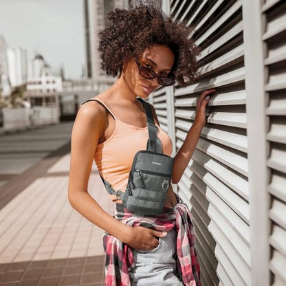 G4Free Small Crossbody Sling Bag, Mini Tactical EDC Chest Bag for Men - color: Grey