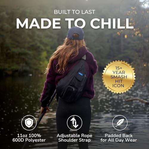 KAVU Rope Sling, Water-Resistant Crossbody Bag - color: Terrain Topo