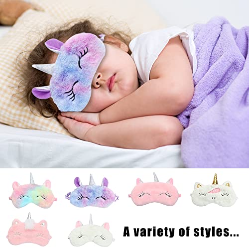2 Pcs Cute Sleep Mask Cute Animal Sleep Mask Soft Plush Blindfold Eye Covers for Women Girls Kids - color: Style4