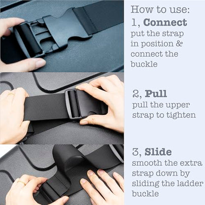2-Pack Heavy Duty Luggage Straps - Adjustable Securing Belts for Suitcases, TSA Approved Travel Essentials (2" x 78.7") - Black - size: 41''-78.7'' long, 2'' wide