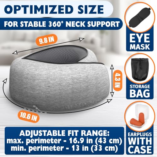 Travel Neck Pillows for Airplanes, 4-in-1 Set, 360° G-Shape