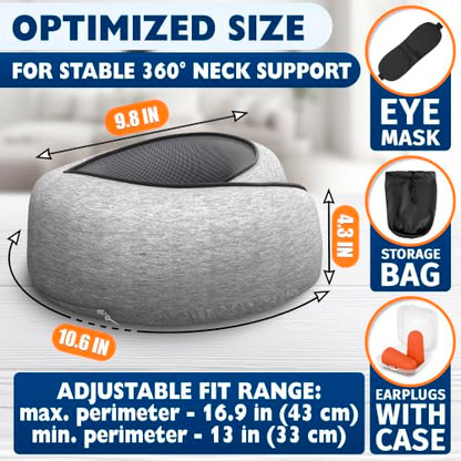 Travel Neck Pillows for Airplanes, 4-in-1 Set, 360° G-Shape