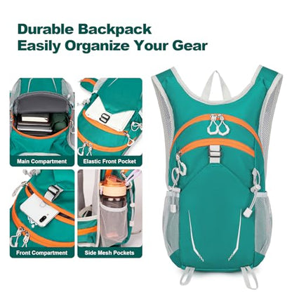 10L Small Hiking Backpack for Men Women, Lightweight Hiking Daypack - color: Green