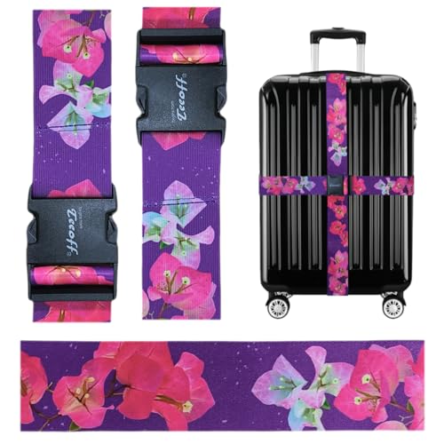 Teeoff 2 Pack Elastic Luggage Straps Suitcase Belts Travel Bag Accessories Adjustable 220CM (Purple) - color: Purple