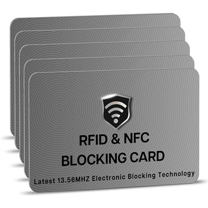 SaiTech IT 5 Pack RFID Blocking Card for Credit Debit ID Card, Grey - color: Grey