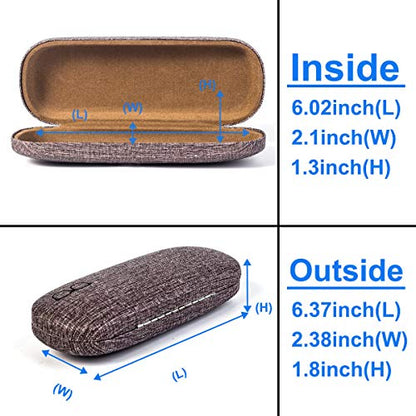 RayLove 3-Pack Hard Shell Eyeglasses Case Reading Glasses Hard Case - color: White Pink Khaki