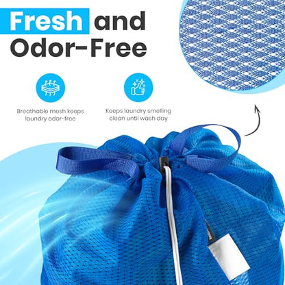 Handy Laundry Mesh XL Laundry Bag 24"x36" with Shoulder Strap, Blue - color: Blue, size: 1-Pack