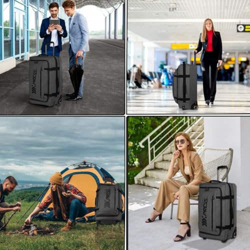 30" Expandable 15% Rolling Duffle Bag w/Wheels and Handle - color: 30''-Black, size: 30in