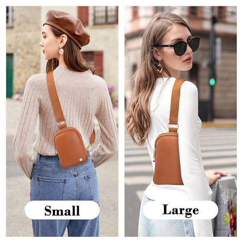 INICAT Anti Theft Crossbody Bag for Women, Small Sling Purse - color: Brown, size: Small