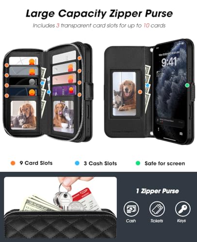 OCASE Crossbody Wallet Case for iPhone 18 Pro Max/ 17 Pro Max, Black Argyle - color: Black Argyle, size: iPhone 17 Pro Max/ iPhone 18 Pro Max