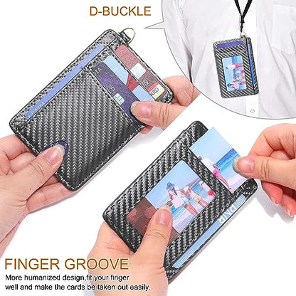 GEEAD Slim Minimalist Front Pocket RFID Blocking Card Holder Wallets for Men & Women - color: Carbon Deep Grey