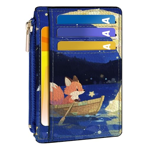 Tipmile Womens Credit Card Holder Wallet, Small Slim RFID Blocking Sleeve - color: Fox