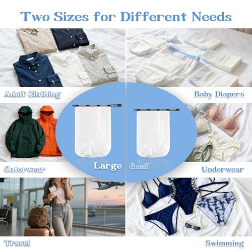 2 Pack Travel Laundry Bags for Dirty Clothes, Waterproof Laundry Bag - color: White