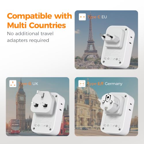 TESSAN All European UK Travel Plug Adapter Kit, PD 20W