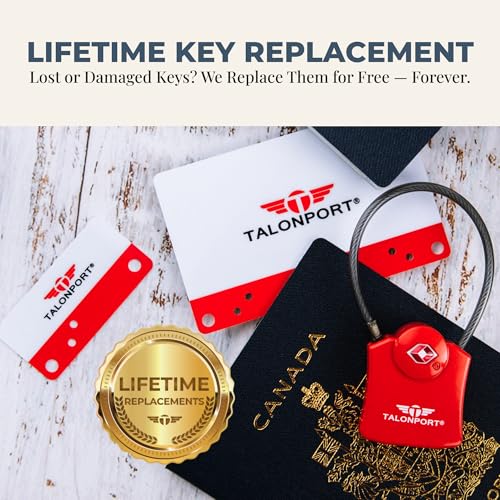 Keyless TSA Approved Suitcase Luggage Locks, Red 4-Pack - color: Red, size: 4 Pack