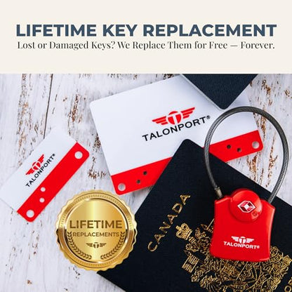 Keyless TSA Approved Suitcase Luggage Locks, Red 4-Pack - color: Red, size: 4 Pack