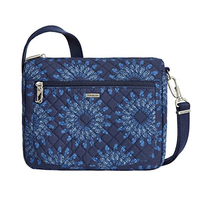 Travelon Anti-Theft Classic Small East/West Crossbody - color: Geo Sunflower