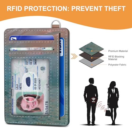 SEAVILIA Small Credit Card Holder for Women, Slim RFID Blocking Wallet - color: Boat