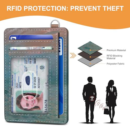 SEAVILIA Small Credit Card Holder for Women, Slim RFID Blocking Wallet - color: Boat