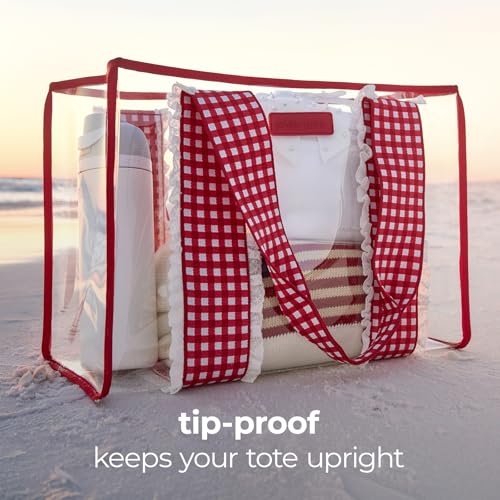 Case-Mate Jelly Tote Bag - color: Clear Cherry Gingham Eyelet Ruffle