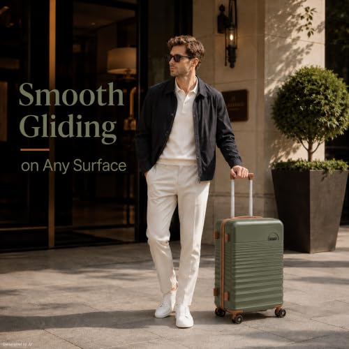 Carry On Luggage 22x14x9 Airline Approved Suitcase with Wheels, 3 Piece - color: Olive Drab, size: 3 Piece Sets (20/BP/TB)