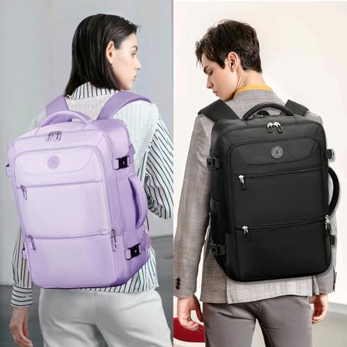 SHRRADOO Travel Backpackfor Women Men, with Storage Cosmetic Bag Set 3pcs - color: Black