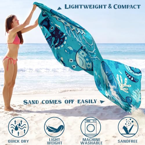 Beach Blanket Sandproof Waterproof Oversized 78"x81"/10'x9' Compact mat - color: Ocean Park, size: 78''×81''