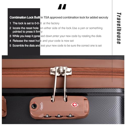 Travelhouse 5-Piece PP Hardside Luggage Set with Spinner Wheels & TSA Lock