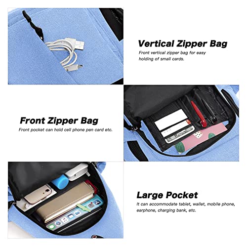 MOSISO Crossbody Sling Bag for Women, Shoulder Backpack, Hiking Daypack Bag - color: Air Blue