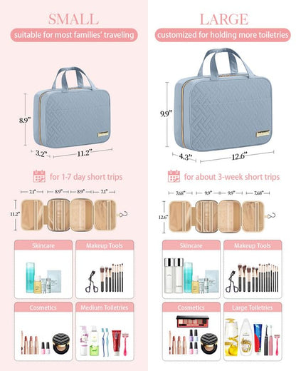 HOTOR Hanging Travel Toiletry Bag Women Men Essentials Light Blue - color: Light Blue, size: Medium